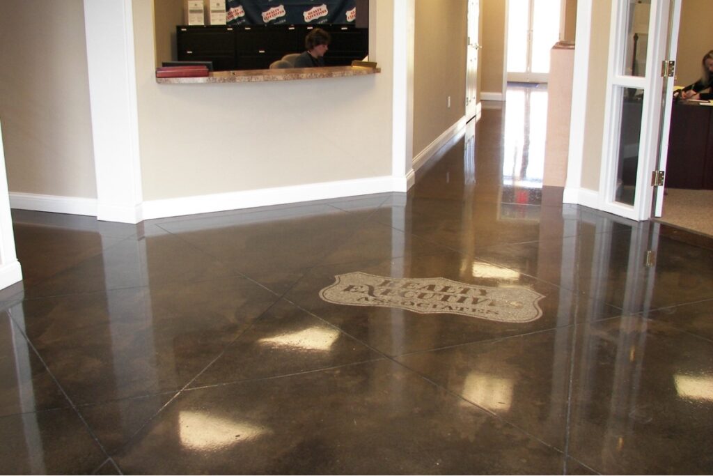 Concrete resurfacing applied to a residential surface